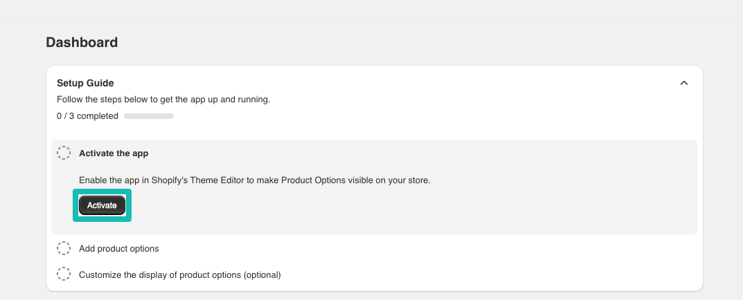 Activate button in Zepto onboarding steps