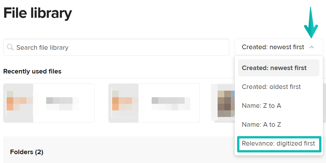 Digitized files sorting in File library