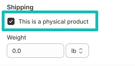 Physical product Shopify