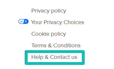 Contact link for Quick Stores customers