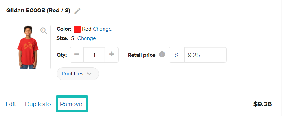 Eliminar un producto del pedido.