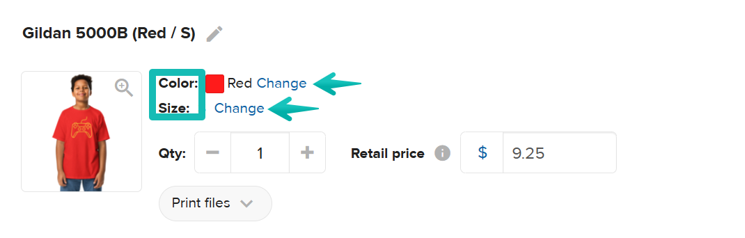 Modifica la taglia o il colore del prodotto.