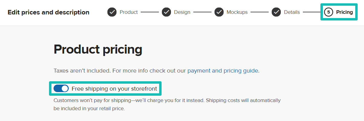 Free shipping checkbox in product push