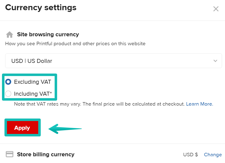 Configuración de moneda