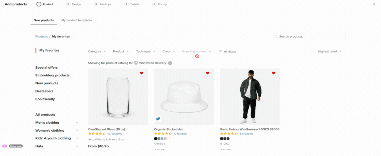 Selezione del tipo di ricamo 3D puff nel Design Maker