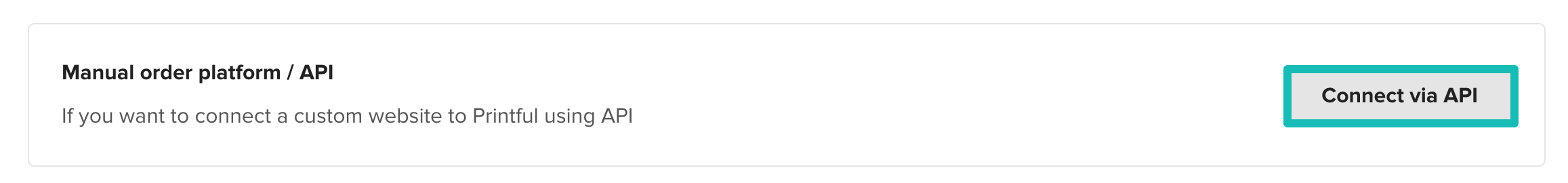 Connect via API button in the Stores tab.