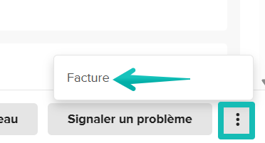 Bouton Facture dans le menu à trois points de la vue Commande. 