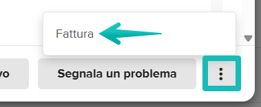 Pulsante Fattura nel menu con tre puntini nella vista Ordine. 