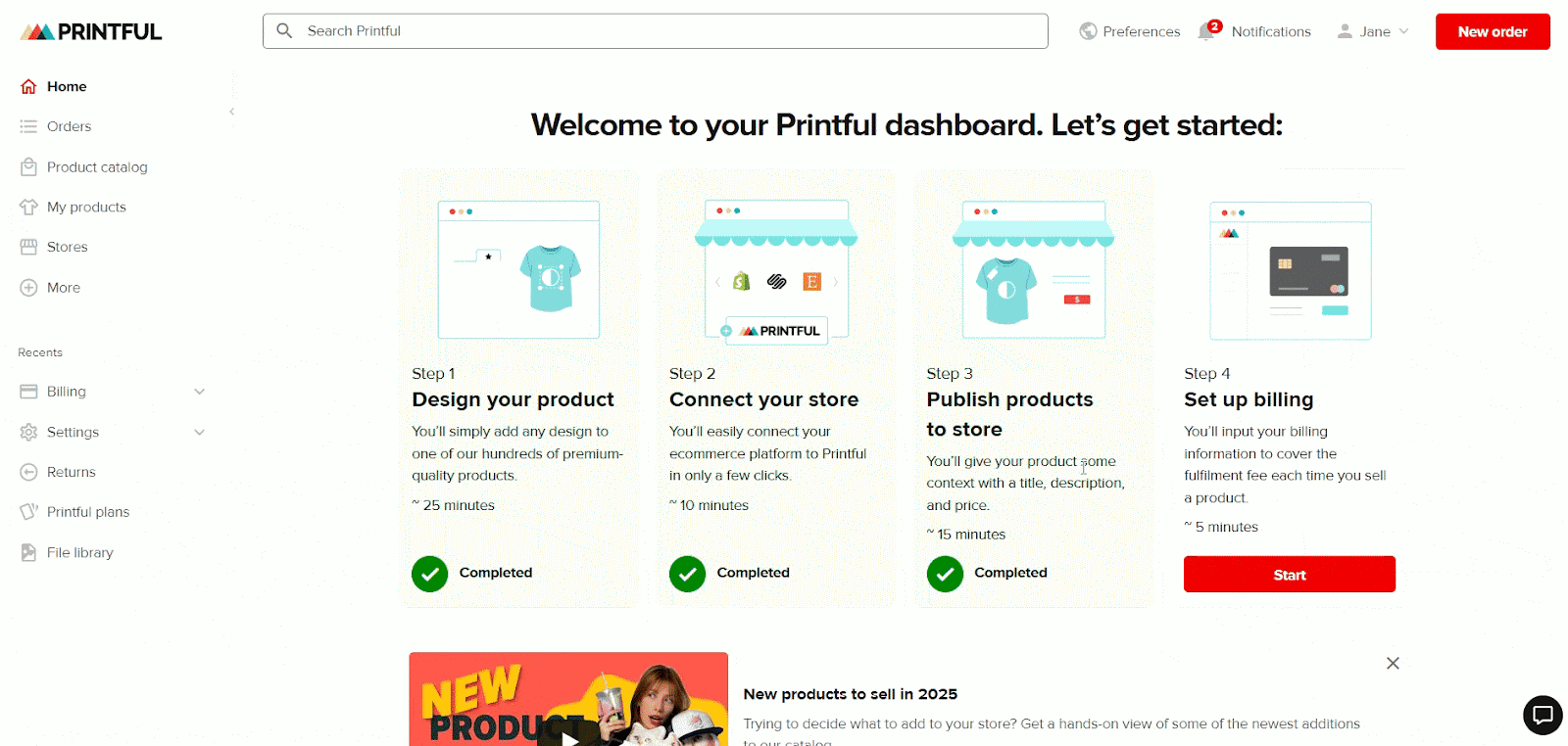 Crea un nuevo pedido para probar tu diseño.