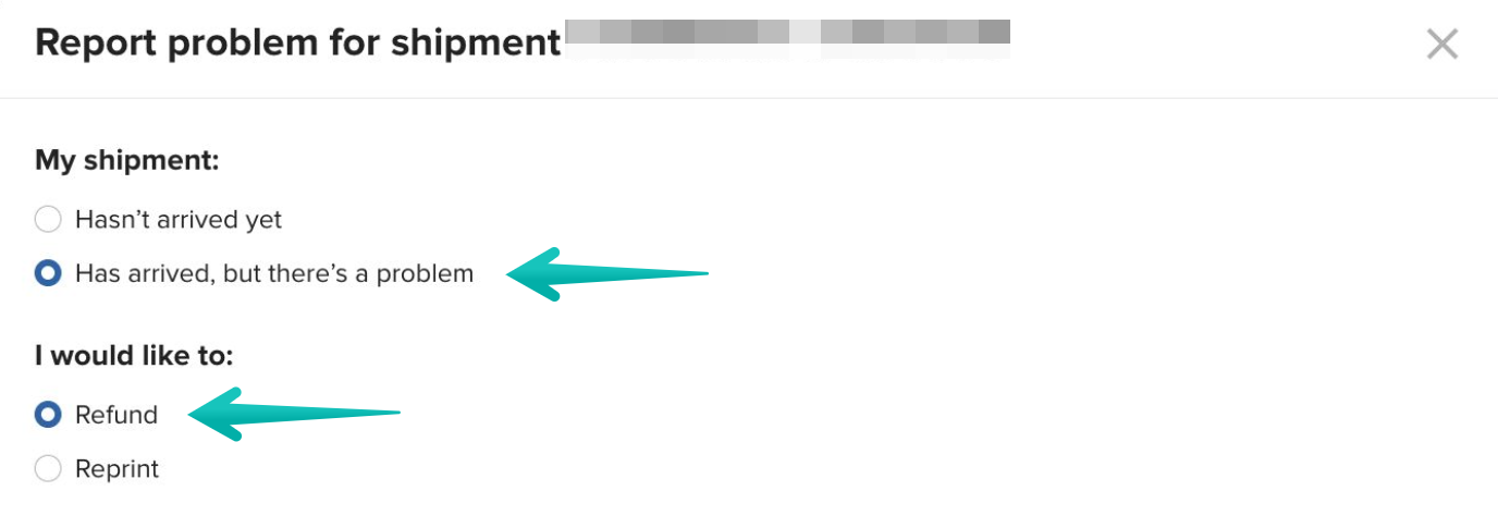 Signaler le problème d’expédition.
