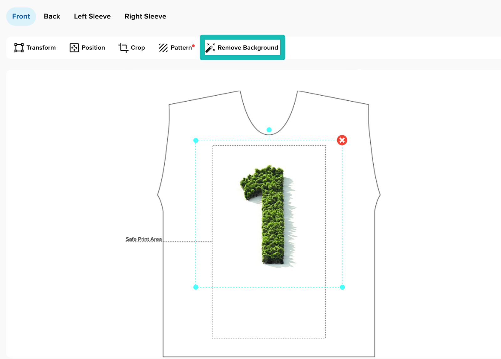Herramienta de eliminación de fondos.