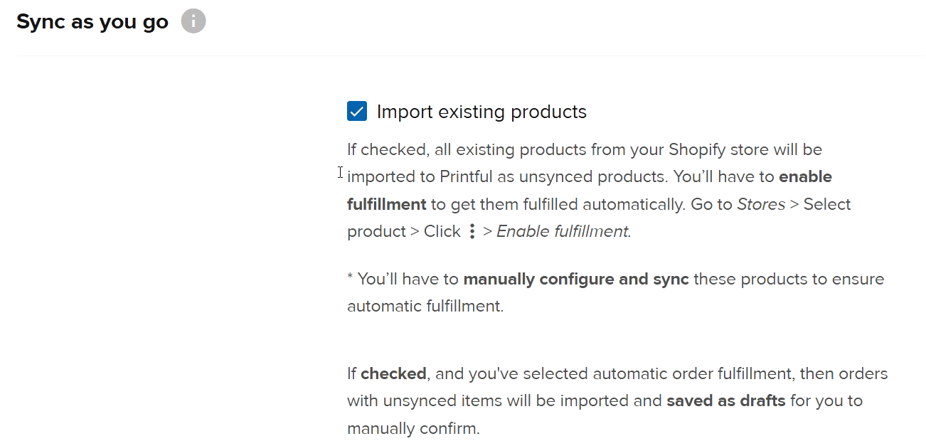 How to enable stock sync