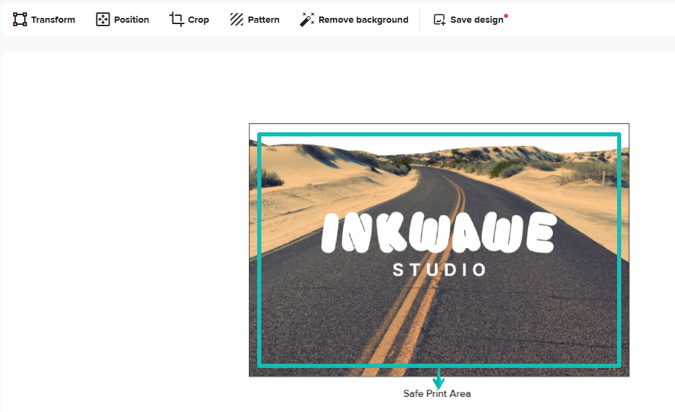 Area sicura nel Design Maker (prodotto cartaceo)