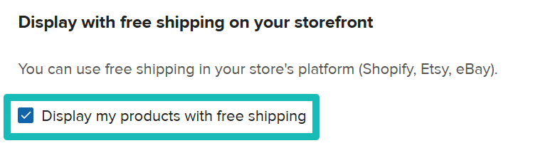 Display my products with free shipping setting