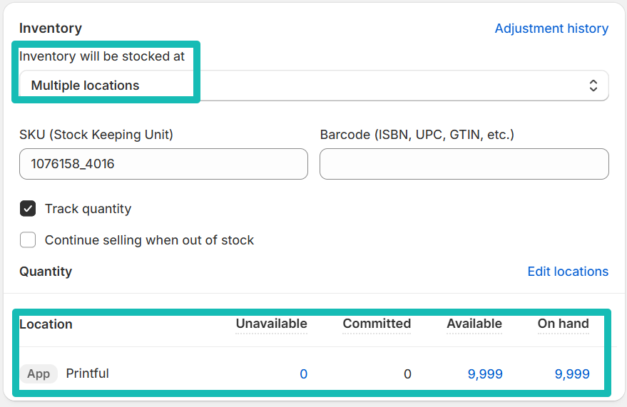 Impostazioni di inventario