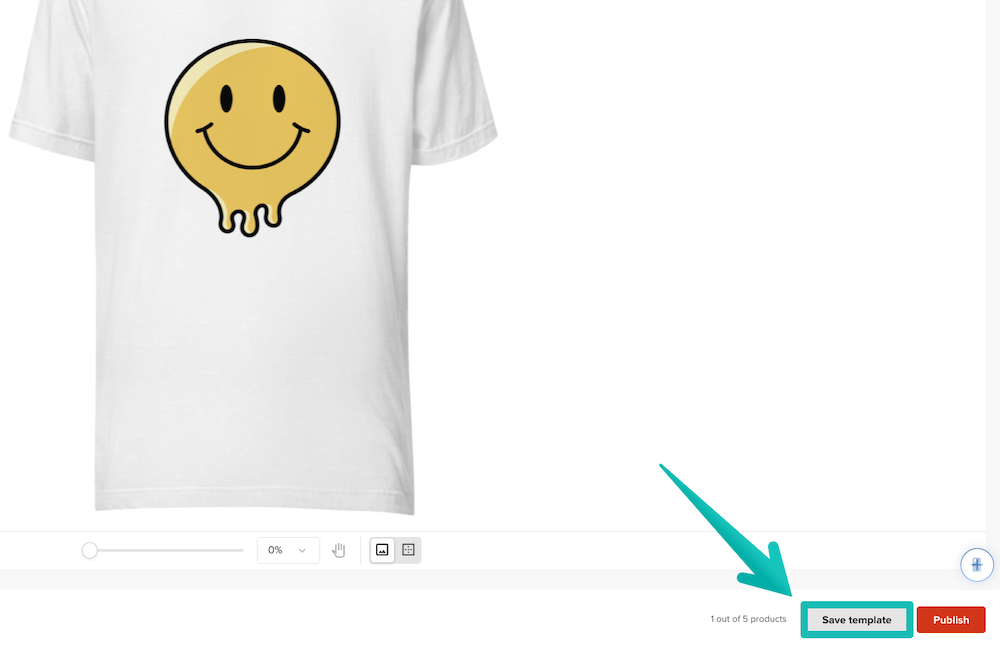 Save template button in Design Maker