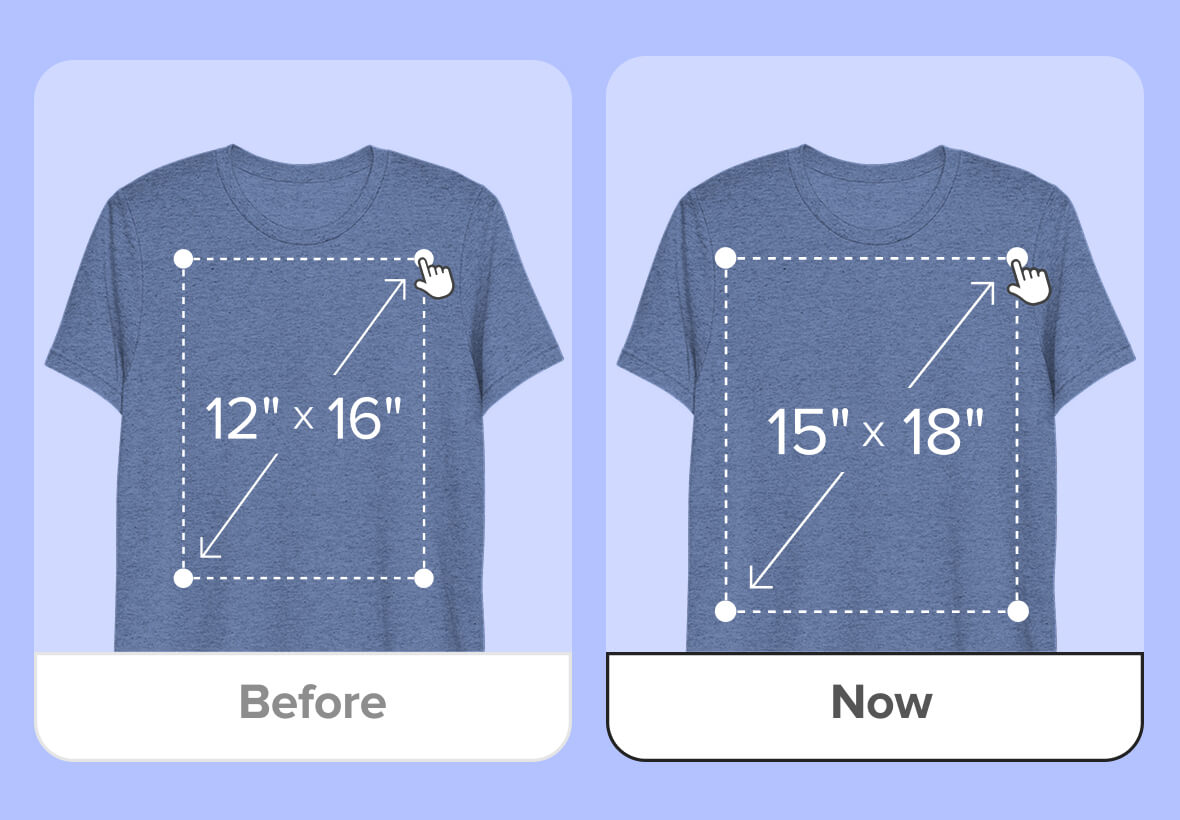 旧印刷エリアと新印刷エリアのサイズ比較