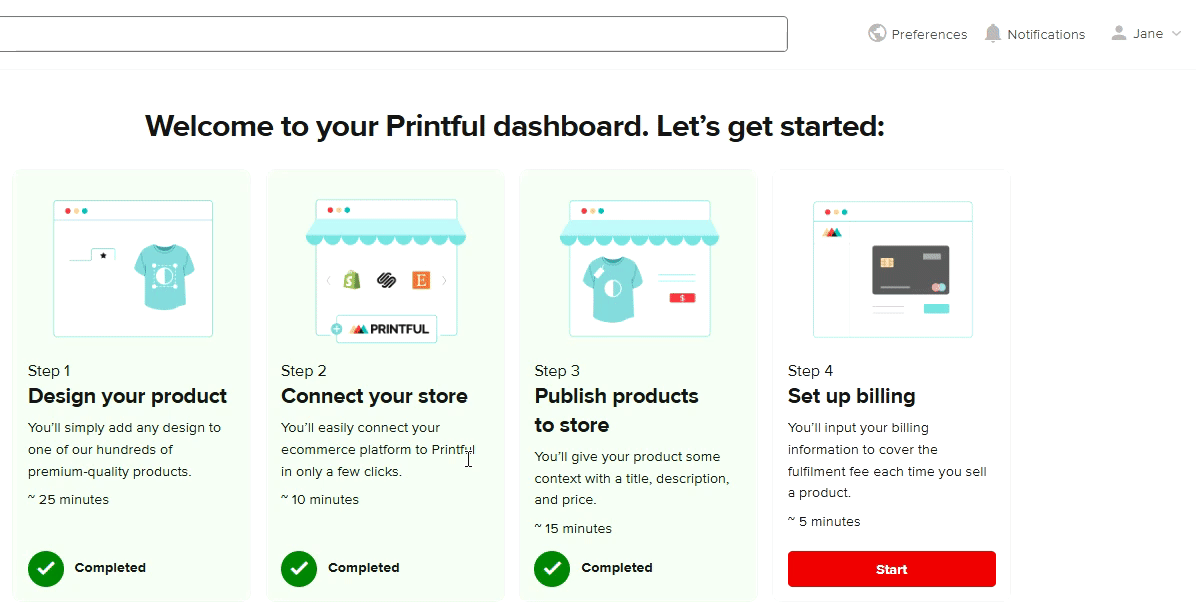 Guide for setting Printful account's selling preferences. 