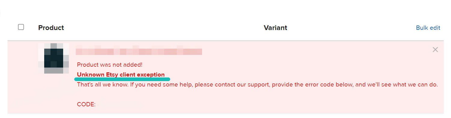 Una voce del registro degli errori che mostra che un tag del prodotto ha superato il limite di 20 caratteri di Etsy.