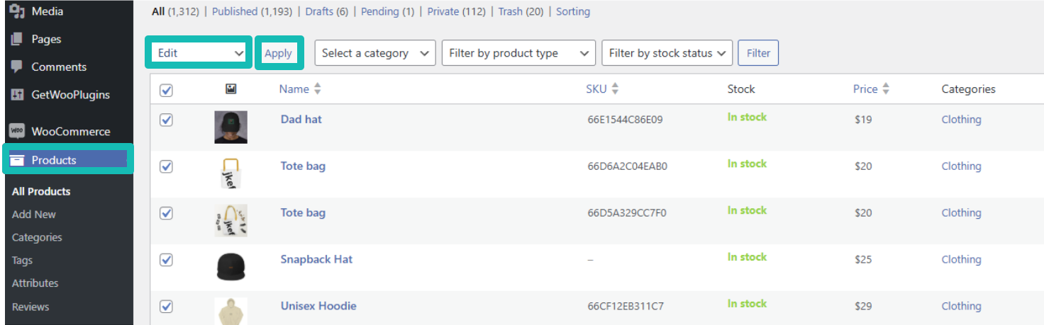 Apply Shipping class in bulk