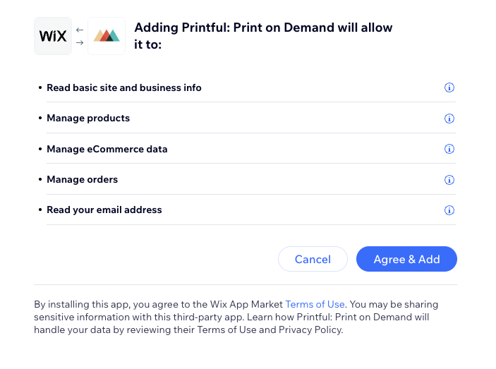 Adding Printful Wix