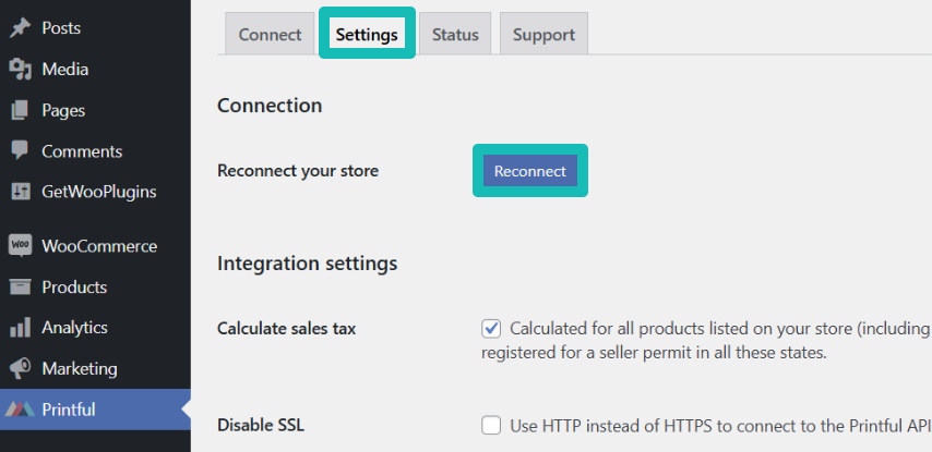 Reconnecter WooCommerce